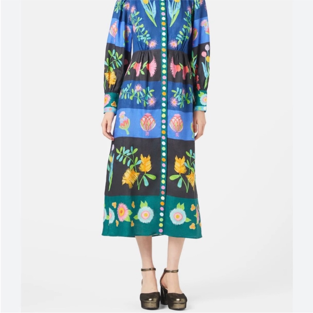 Gorman Linen Stripped Dress. Known for bold and offbeat prints. Size 12 AU